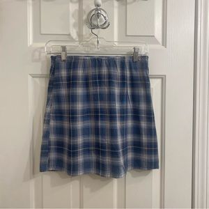 American eagle blue plaid fitted skirt xs